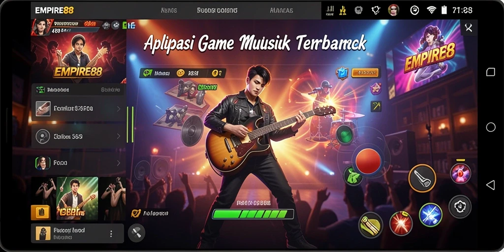 Screenshot EMPIRE88 menampilkan gameplay seru dengan berbagai lagu.