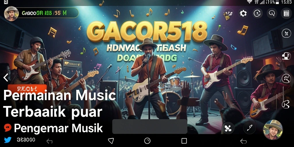 Tampilan gameplay GACOR518 dengan berbagai pilihan lagu musik.