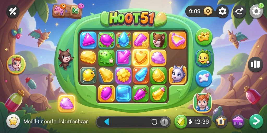 Tampilan gameplay HOT51 yang seru dalam genre Match-3.