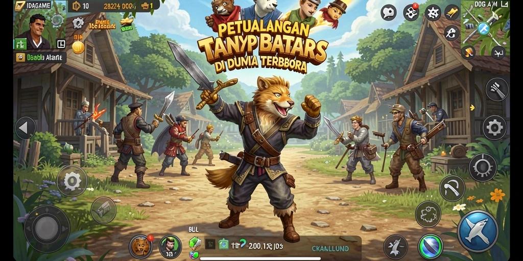Tangkapan layar gameplay IDAGAME yang menampilkan petualangan di dunia terbuka.
