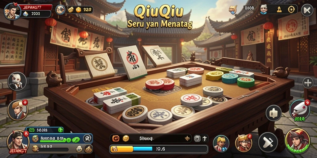 Tampilan menarik dari gameplay QiuQiu di JEPANG77.