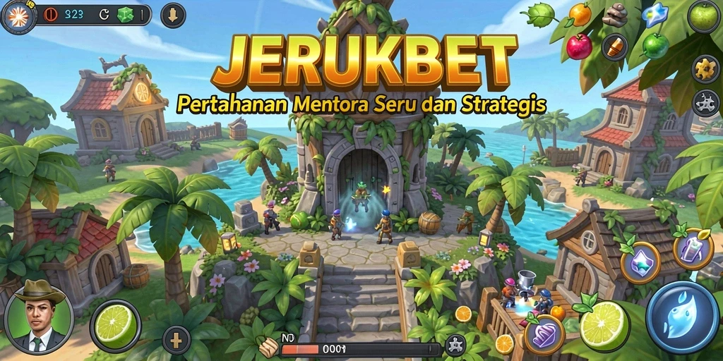 Gameplay seru dalam JERUKBET yang menghadirkan strategi Tower Defense.