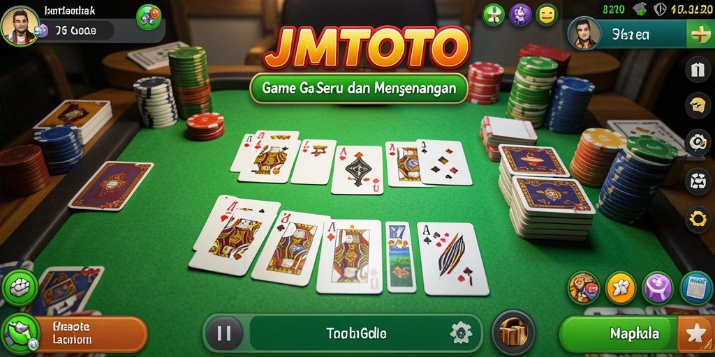 Tampilan seru dari gameplay Gaple di JMTOTO.
