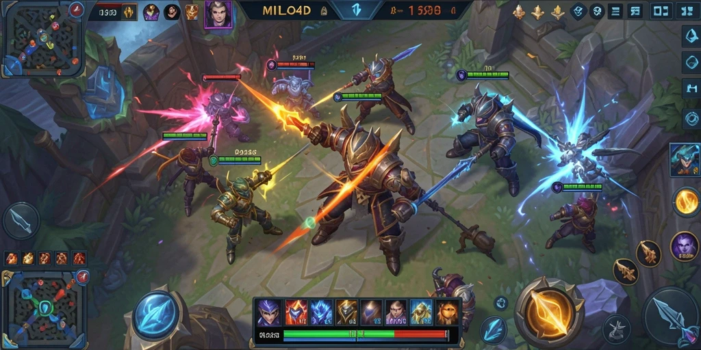 Screenshot gameplay MOBA yang menunjukkan aksi seru di MILO4D.