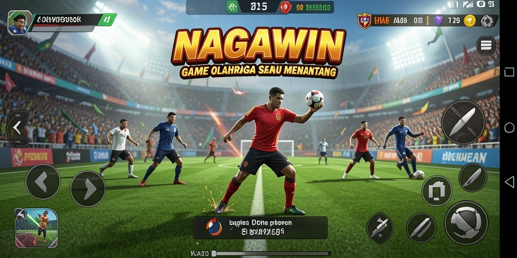 Screenshot gameplay NAGAWIN dengan aksi olahraga yang seru.