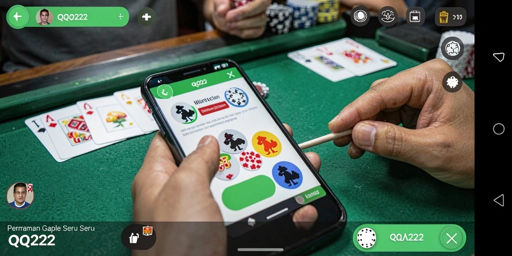 Tampilan gameplay QQ222 yang menarik dalam permainan Gaple