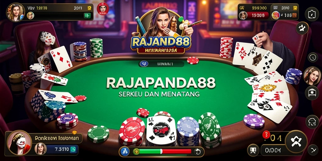 Screenshot utama RAJAPANDA88 menampilkan gameplay seru poker.