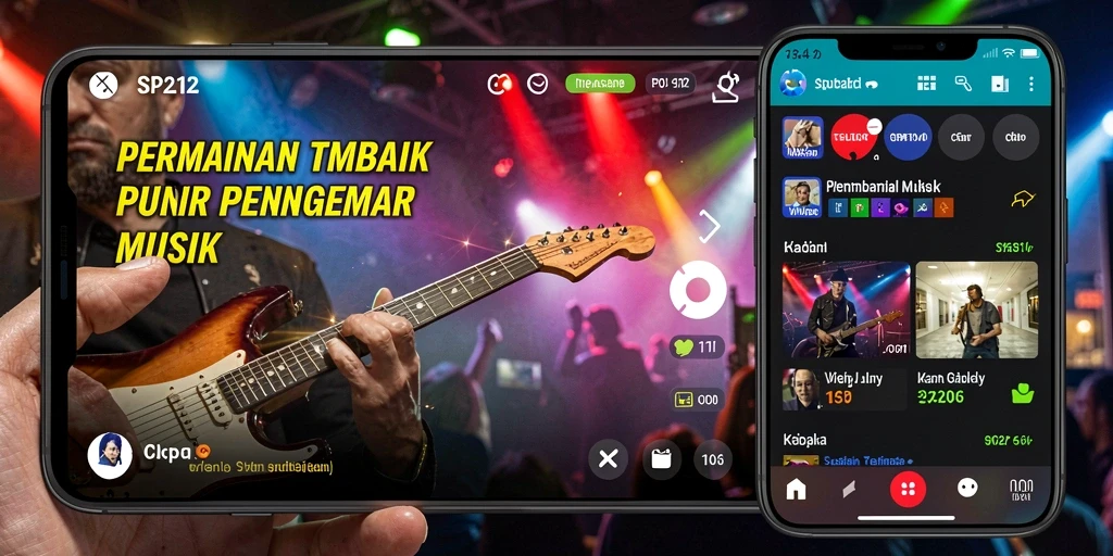 Tampilan gameplay SP212 dengan berbagai tantangan musik.