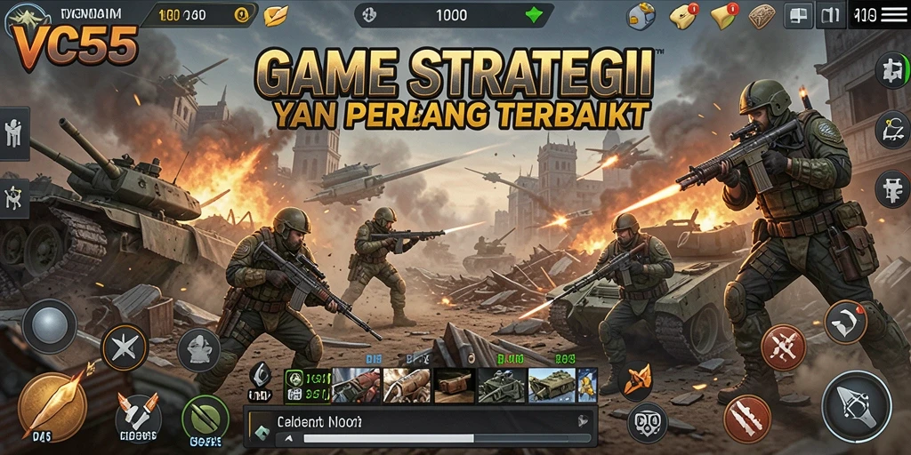 Screenshot VC55 menampilkan aksi pertempuran strategis yang mendebarkan.